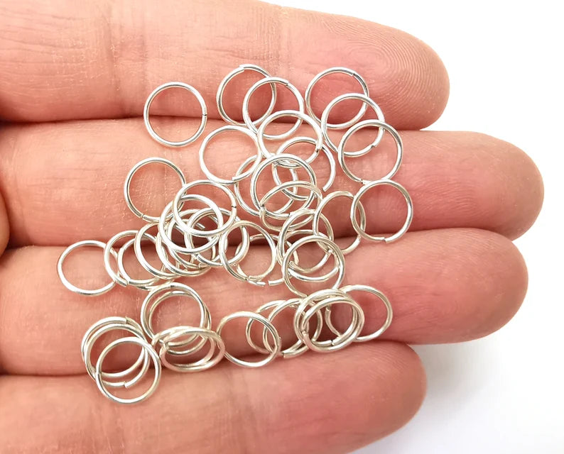 20 Silver Jumpring Antique Silver Plated Brass Thin jumpring ,Findings (9 mm)(wire thickness 0.8mm 21 gauge) G27746