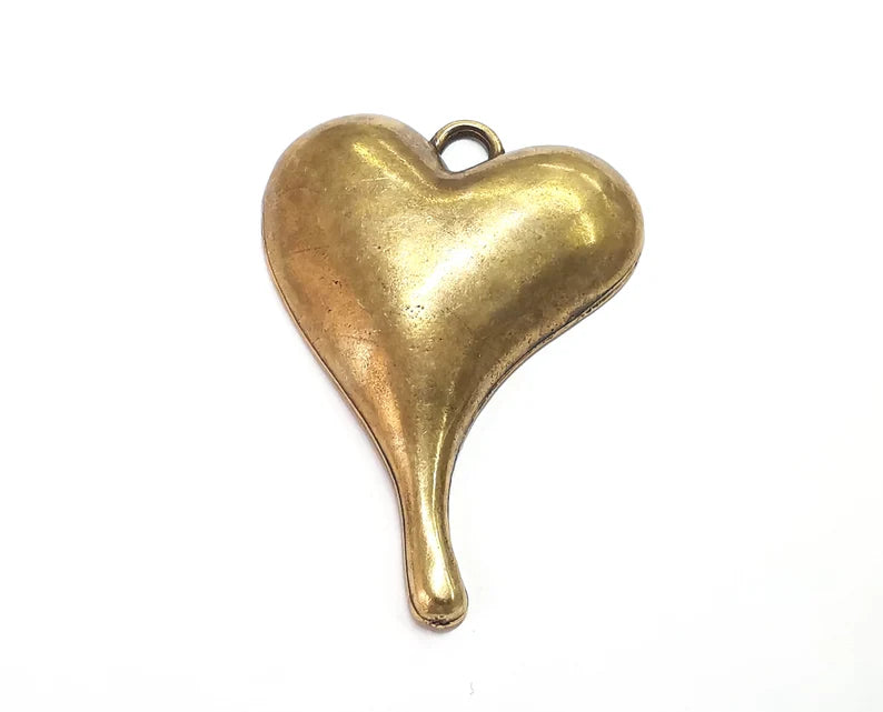 Heart Pendant Antique Bronze Plated Pendant (58x41mm) G27605