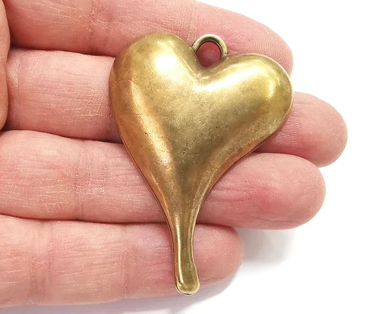 Heart Pendant Antique Bronze Plated Pendant (58x41mm) G27605