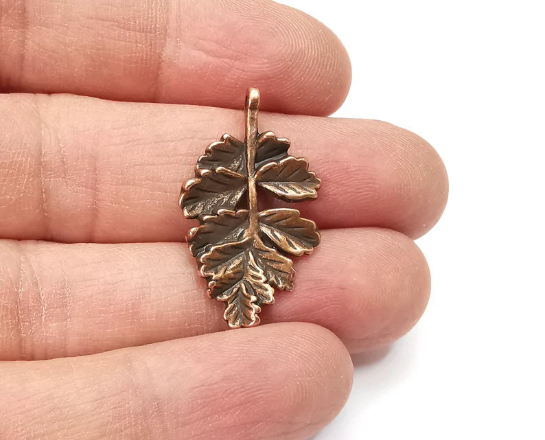 Leaf Charms Antique Copper Plated Charms (32x19mm) G27754