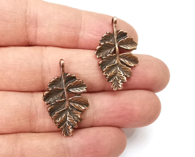 Leaf Charms Antique Copper Plated Charms (32x19mm) G27754