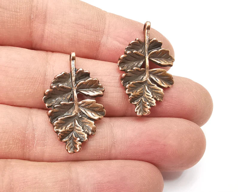 Leaf Charms Antique Copper Plated Charms (32x19mm) G27754