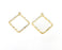 Hammered Rhombus Charms Shiny Gold Plated Findings (30x28mm) G27760