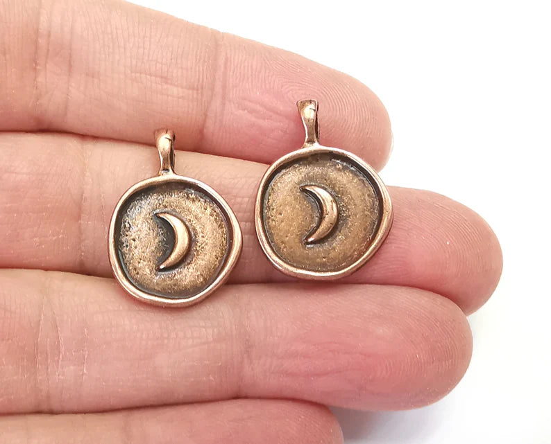 Crescent Moon Charms Antique Copper Plated Charm (24x17mm) G27619