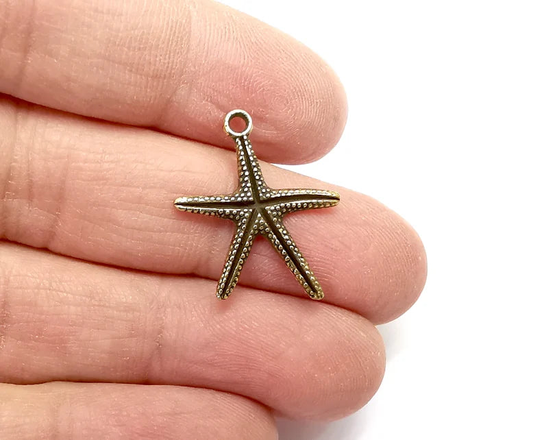 Starfish Charms Antique Bronze Plated Charms (26x21mm) G27770