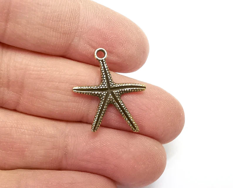 Starfish Charms Antique Bronze Plated Charms (26x21mm) G27770