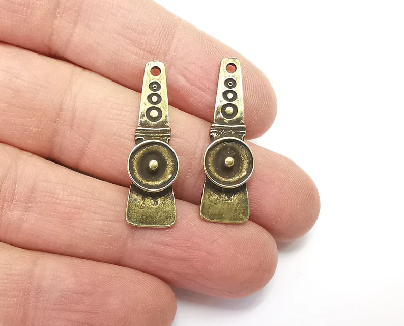 Ethnic Charms Antique Bronze Plated Charm (33x10mm) G27774