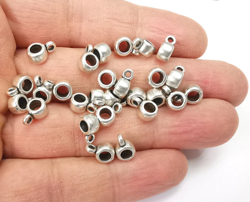 Beadalon Silver Plated 3mm Slider Pinch Bail for Gemstone & Crystal Pendants (6)