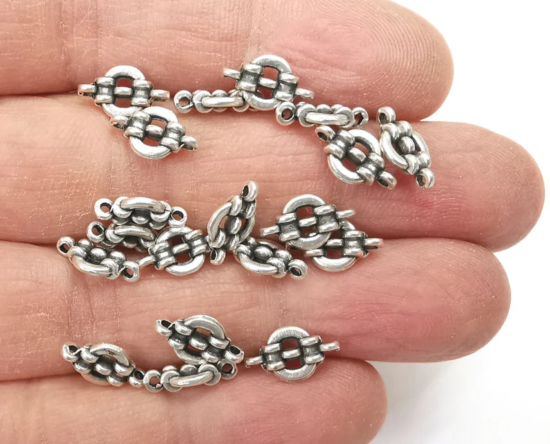 Chain Shape Connector Findings Antique Silver Plated Findings (12x7mm) G27626