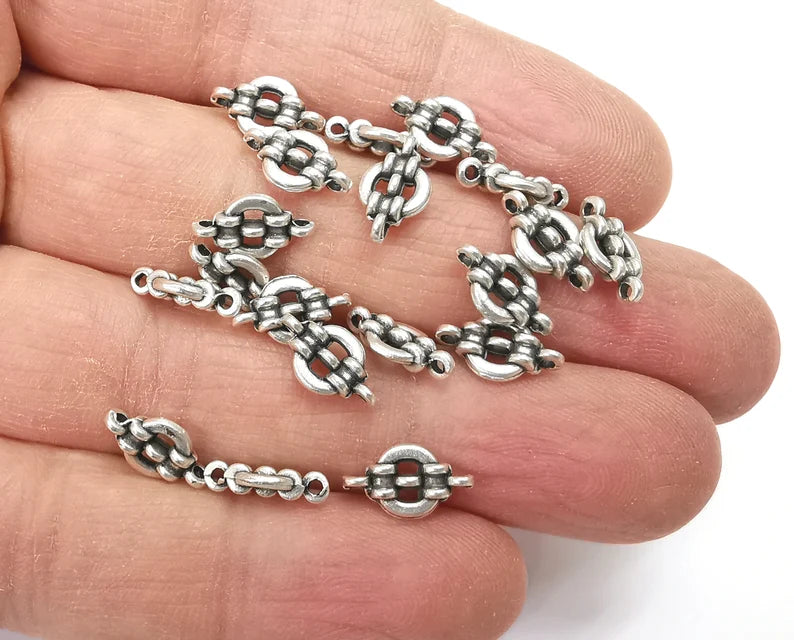 Chain Shape Connector Findings Antique Silver Plated Findings (12x7mm) G27626