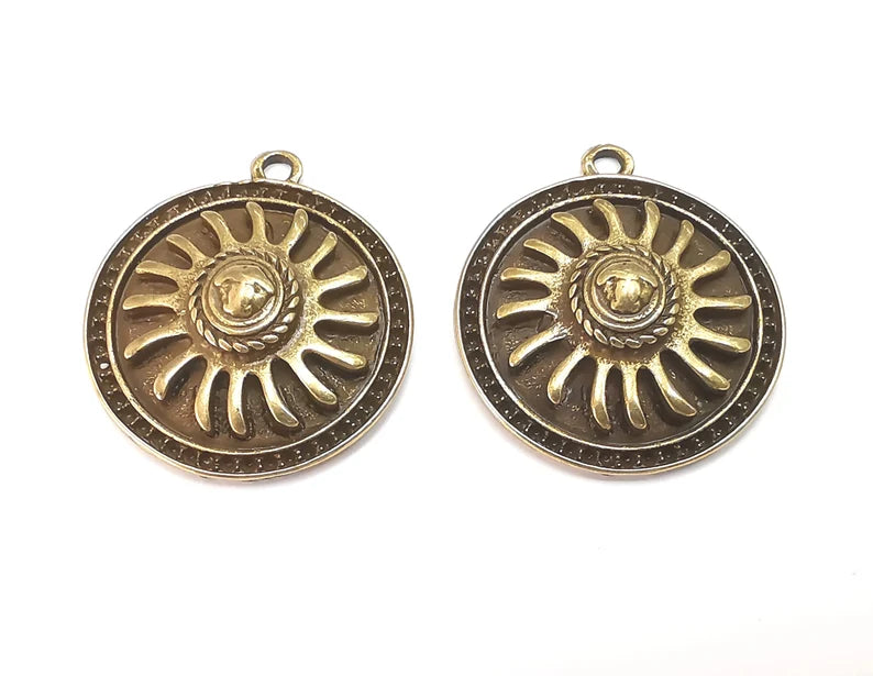 2 Antique Bronze Charms Antique Bronze Plated Charms (30x25mm) G22251