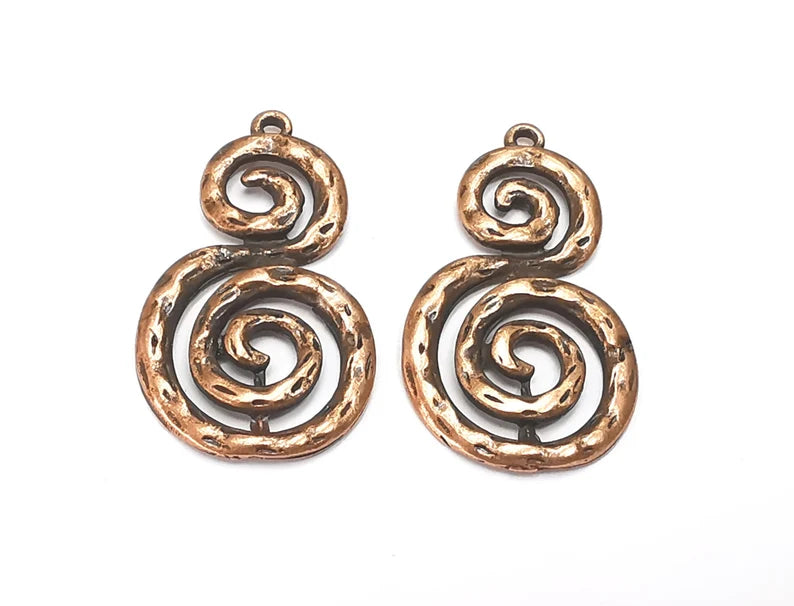 Swirl Charms Antique Copper Plated Charms (35x21mm) G27789