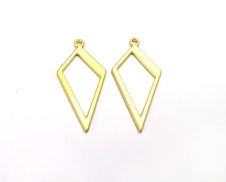Rhombus Charms Gold Plated Charm (30x14mm) G27796