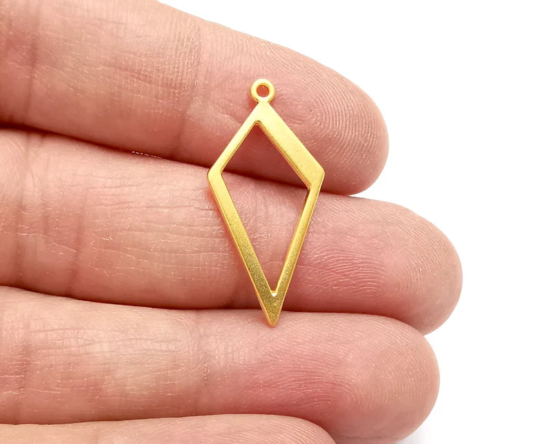 Rhombus Charms Gold Plated Charm (30x14mm) G27796