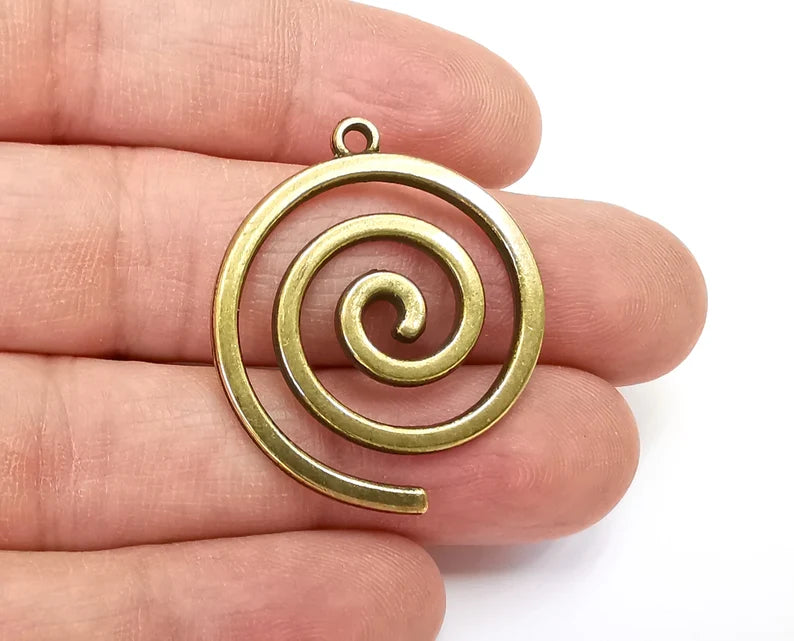 Swirl Spirals Charms Antique Bronze Plated Charms (36x30mm) G27797