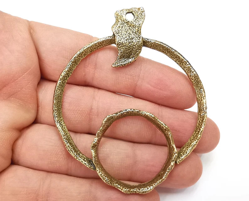 Ethnic Antique Bronze Pendant Antique Bronze Plated Pendant (75x64mm) G27798