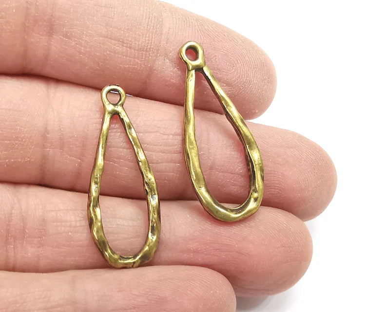 Drop Charms Antique Bronze Plated Charms (32x13mm) G27654