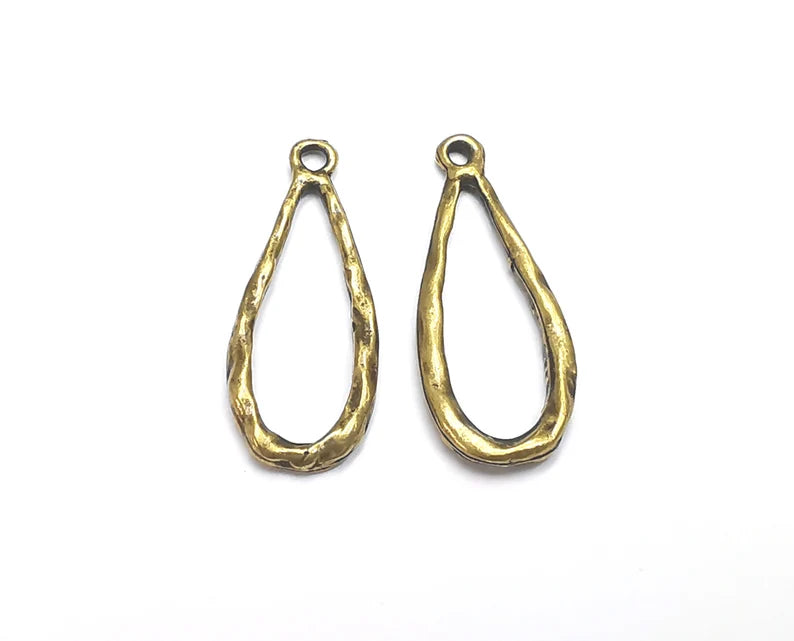 Drop Charms Antique Bronze Plated Charms (32x13mm) G27654