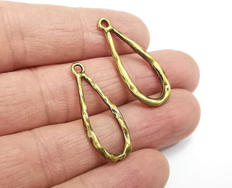 Drop Charms Antique Bronze Plated Charms (32x13mm) G27654