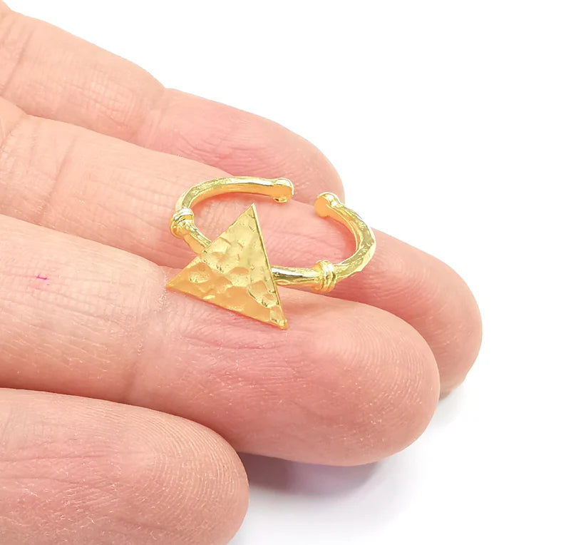 Stamping Ring Blanks, Gold Plated Sterling Silver, Engraving Blank, Statement Rings, Adjustable Nameplate Ring 925 Solid Silver 13mm G30260