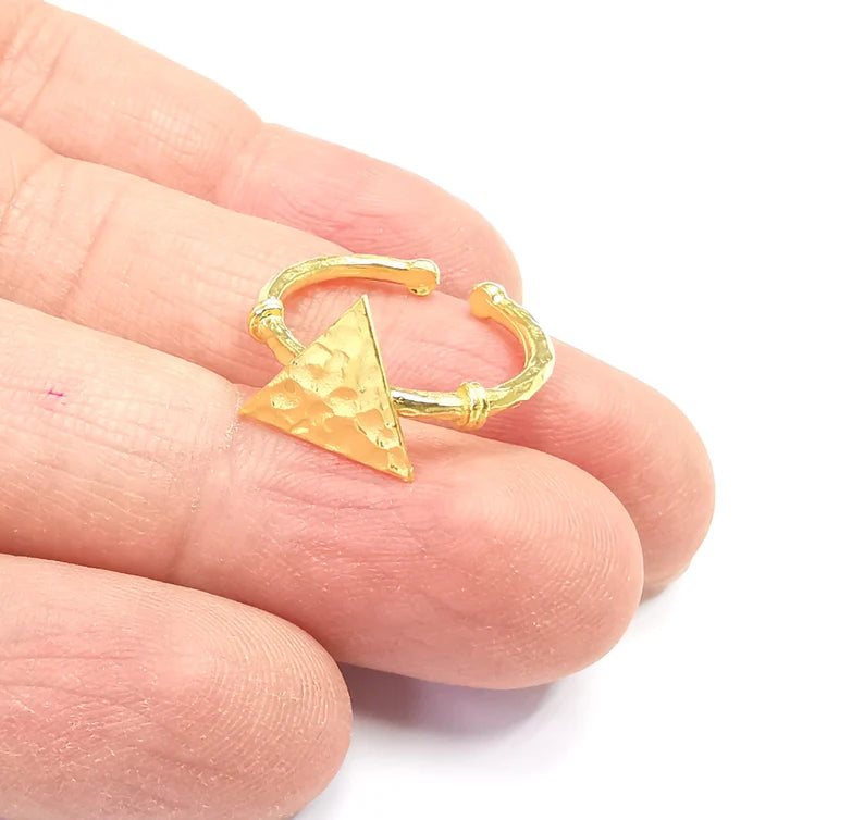 Stamping Ring Blanks, Gold Plated Sterling Silver, Engraving Blank, Statement Rings, Adjustable Nameplate Ring 925 Solid Silver 13mm G30260