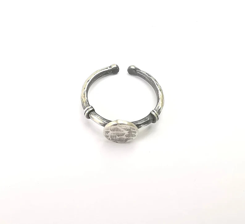 Stamping Ring Blanks, Sterling Silver Engraving Blank, Statement Rings, Adjustable Nameplate Ring, 925 Solid Silver 8mm G30282