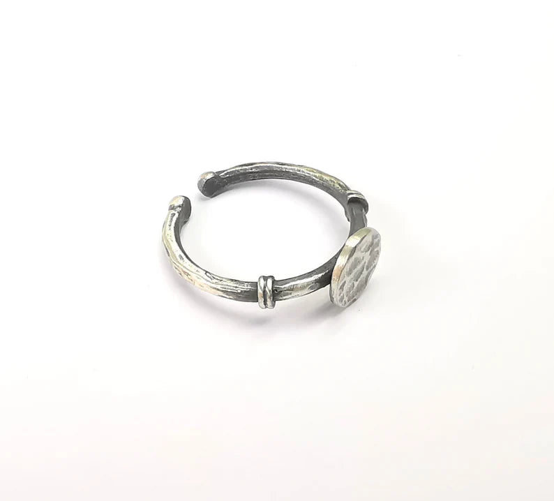 Stamping Ring Blanks, Sterling Silver Engraving Blank, Statement Rings, Adjustable Nameplate Ring, 925 Solid Silver 8mm G30282