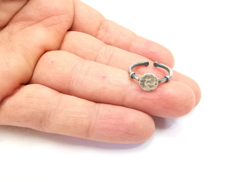 Stamping Ring Blanks, Sterling Silver Engraving Blank, Statement Rings, Adjustable Nameplate Ring, 925 Solid Silver 8mm G30282