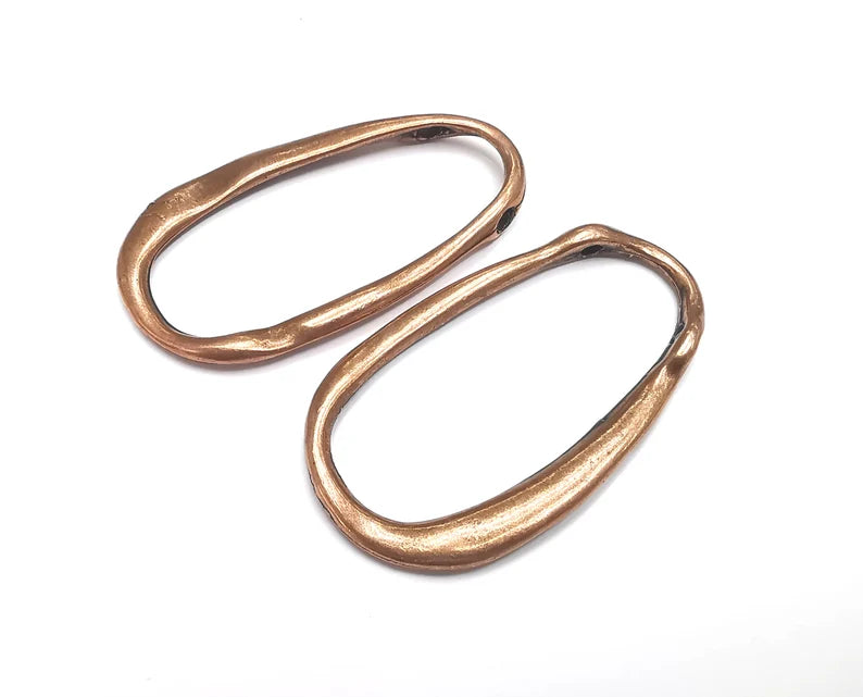 Oval Pendant Connector Antique Copper Plated Pendant (57x32mm) G27663