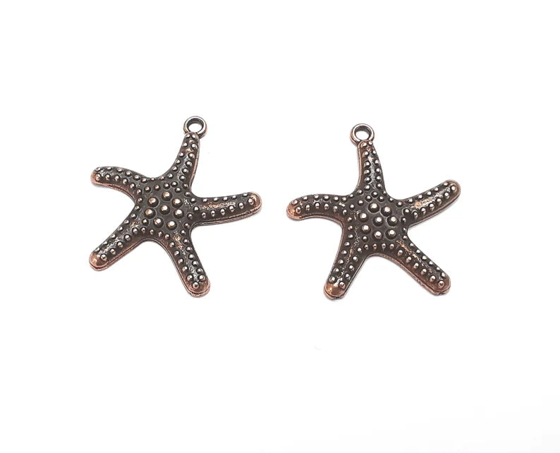 Starfish Charms Antique Copper Plated Charms (28x26mm) G27685