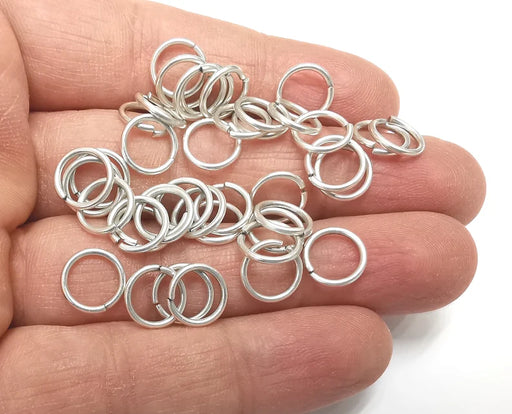 10 Pcs Silver Jumpring Antique Silver Plated Brass Strong jumpring ,Findings (10 mm)(wire thickness 1.2mm 16 gauge) G27704