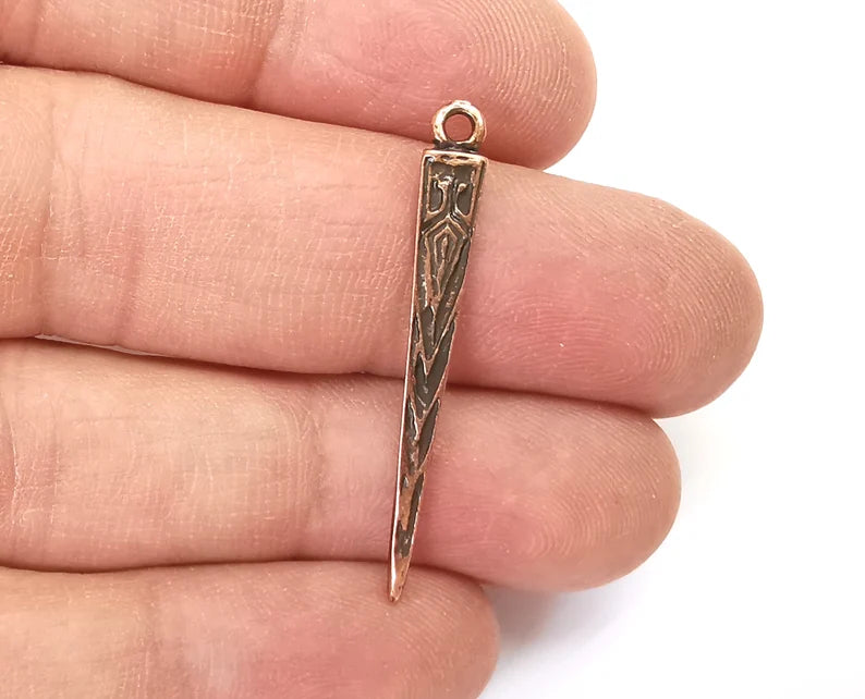 Spike Charms Antique Copper Plated Charms (37x5mm) G27845