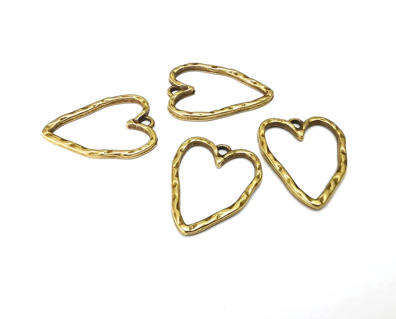 Heart Charms Antique Bronze Plated Charms (24x18mm) G27849
