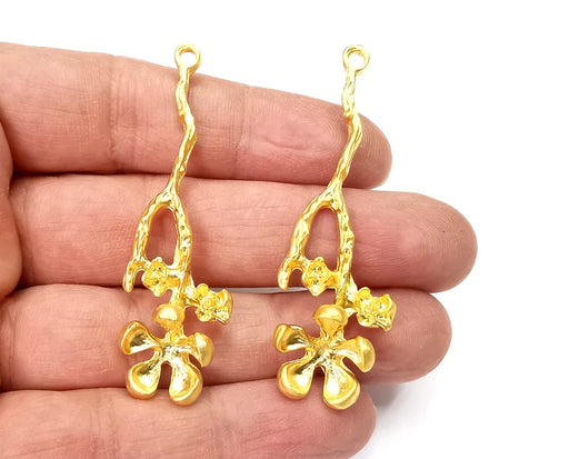 Flower Charm Gold Plated Charms (61x20mm) G27850