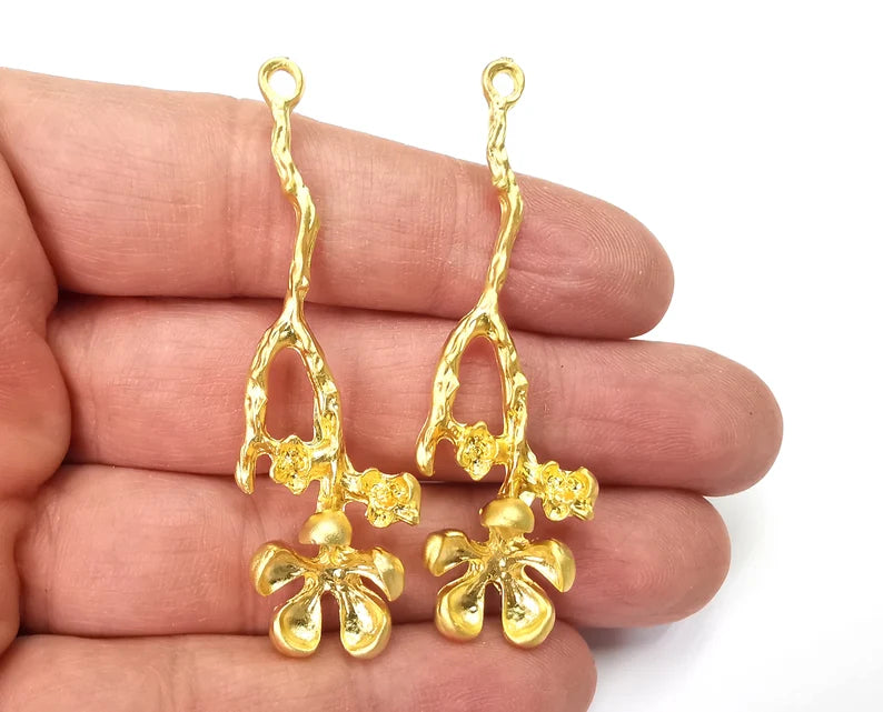 Flower Charm Gold Plated Charms (61x20mm) G27850