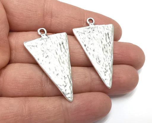 Ethnic Triangle Antique Silver Charm Antique Silver Plated Charms (43x26 mm) G27710