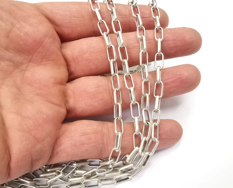 Antique Silver Large Cable Chain (10x5 mm) Antique Silver Plated Cable Chain G27853