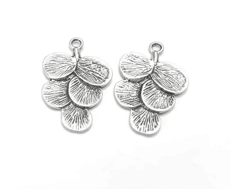 Leaf Charms Antique Silver Plated Charms (30x20mm) G27720