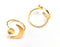 Crescent Moon Ring Blank Base Bezel Settings Cabochon Base Mountings Adjustable , Shiny Gold Plated Brass (6mm Blank) G27724