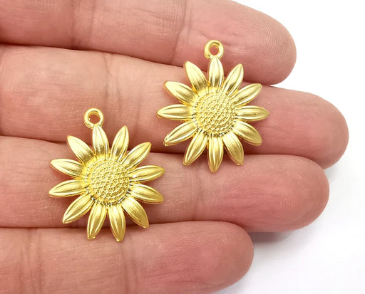 Sunflower Charms Gold Plated Charms (27x23mm) G27867