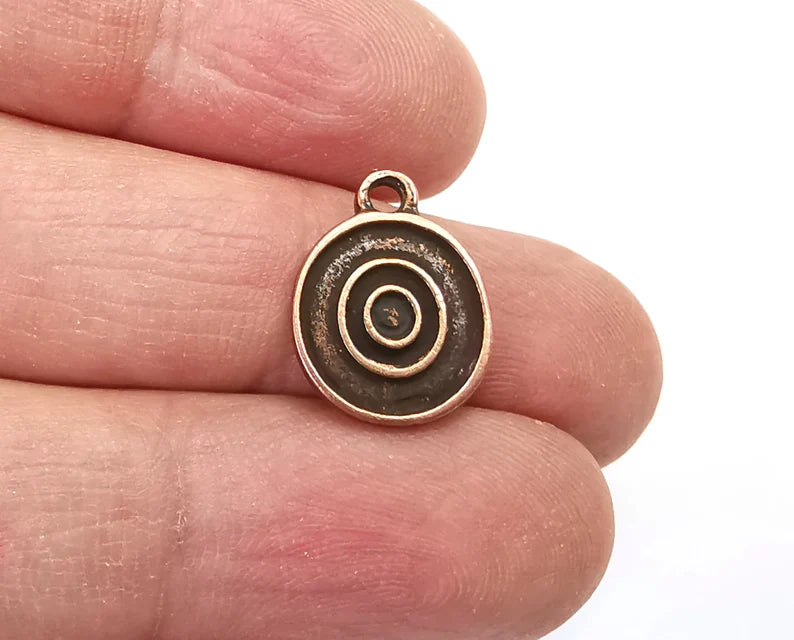 Round Circles Charms Antique Copper Plated Charms (17x13mm) G27734