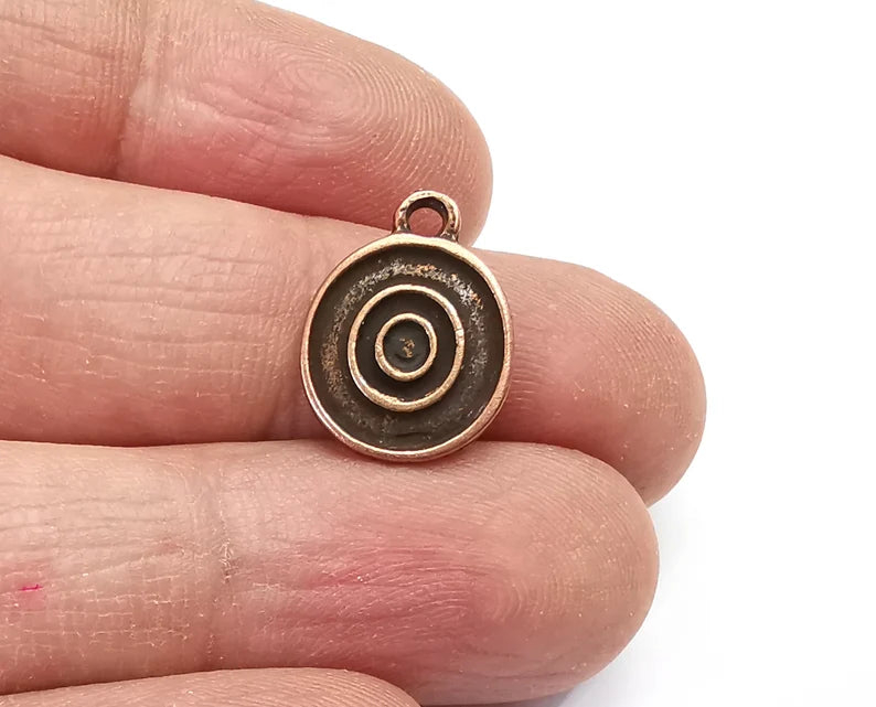 Round Circles Charms Antique Copper Plated Charms (17x13mm) G27734