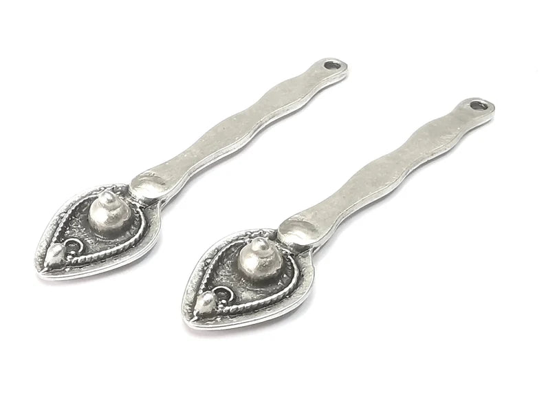 Spoon Charms Antique Silver Plated Charms (56x13mm) G27876