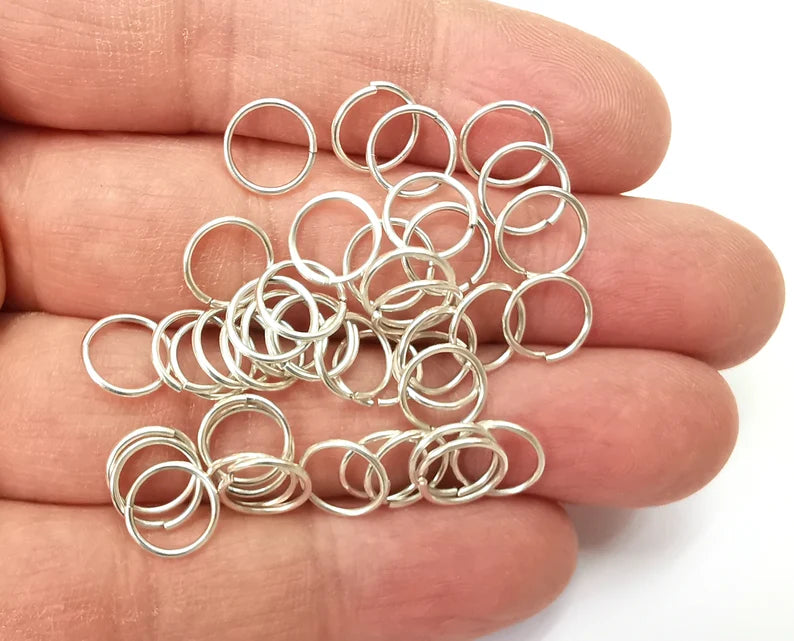 20 Silver Jumpring Antique Silver Plated Brass Thin jumpring ,Findings (9 mm)(wire thickness 0.8mm 21 gauge) G27746