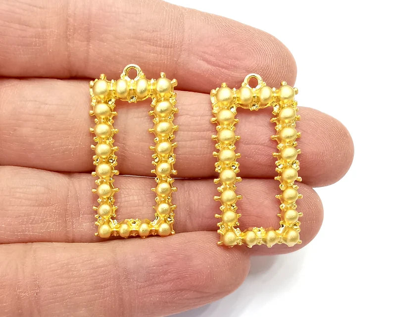 Rectangle Charms Gold Plated Charms (35x18mm) G27766