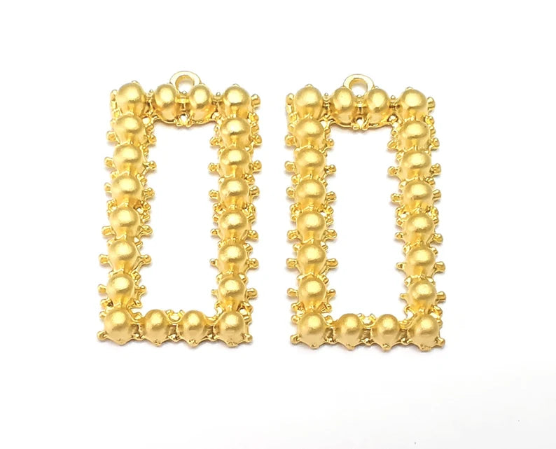 Rectangle Charms Gold Plated Charms (35x18mm) G27766