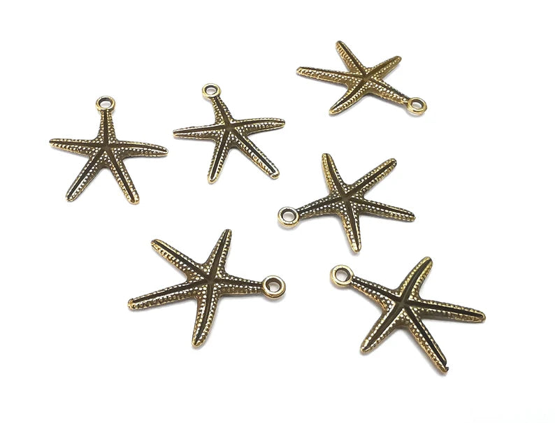 Starfish Charms Antique Bronze Plated Charms (26x21mm) G27770