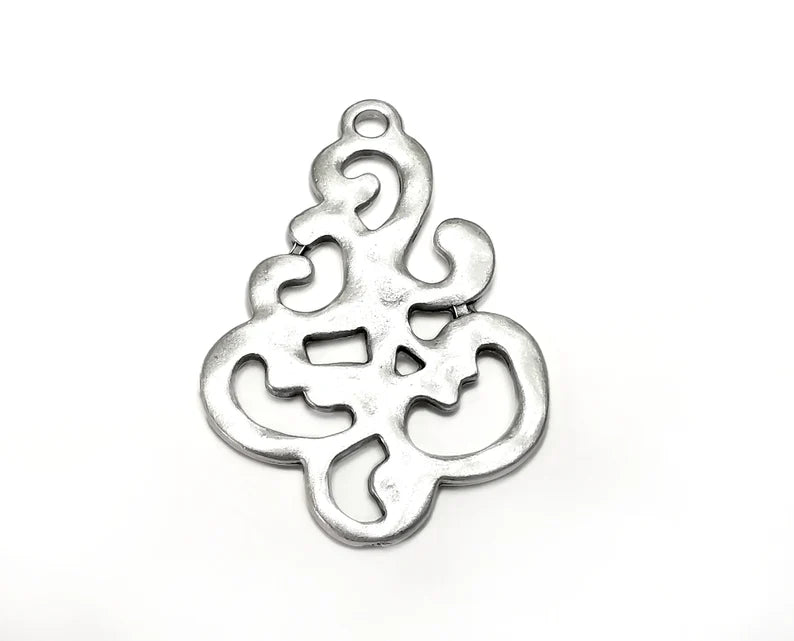 Silver Pendant Antique Silver Plated Pendant (57x39mm) G27914