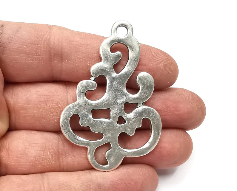 Silver Pendant Antique Silver Plated Pendant (57x39mm) G27914