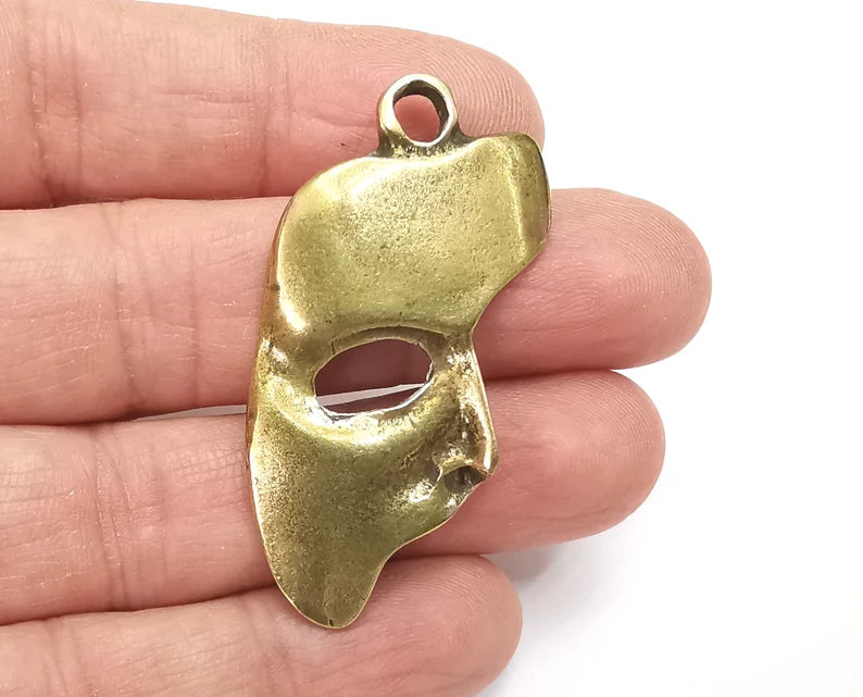 Mask Charms Pendant Antique Bronze Plated Charms (50x34mm) G27787